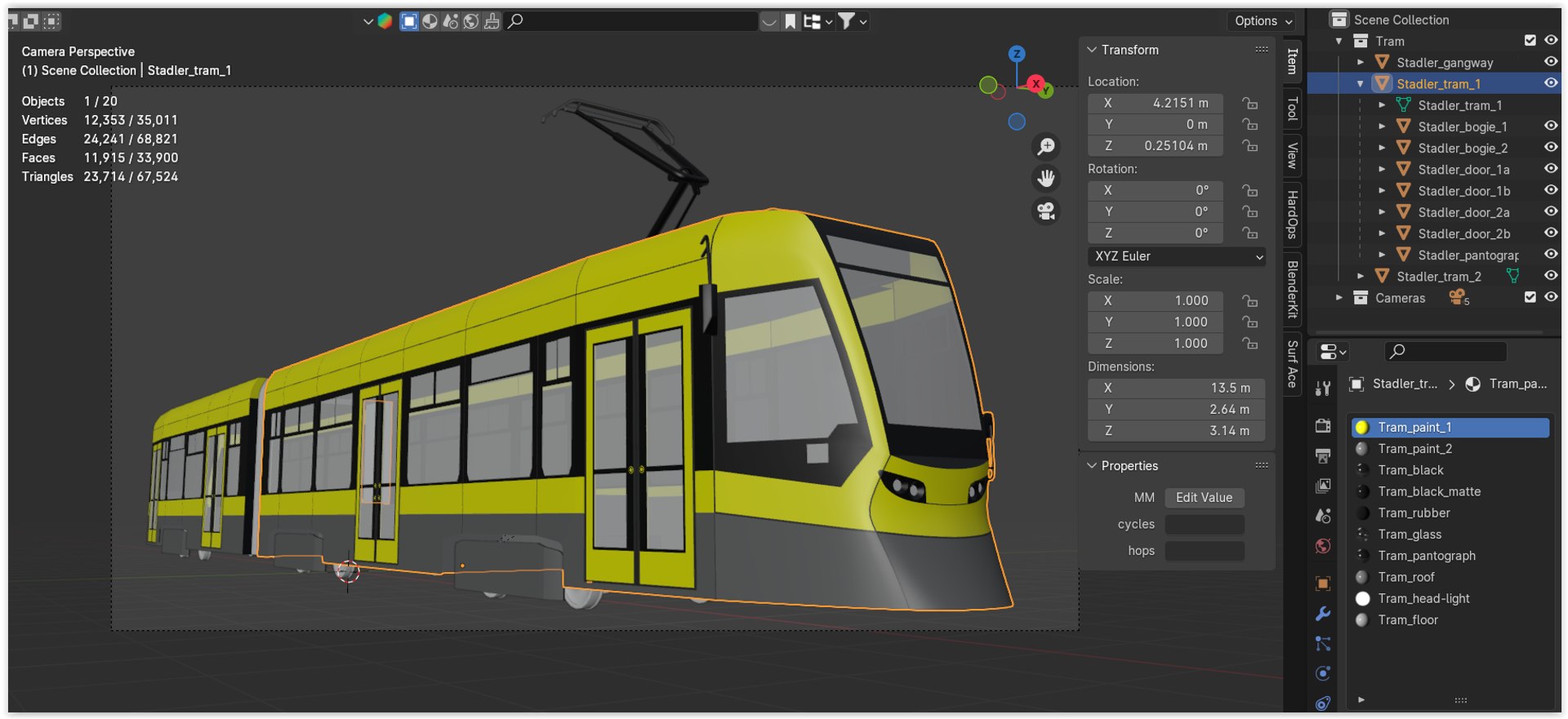 Stadler tram exterior 3D model https://p.turbosquid.com/ts-thumb/gB/kbqfJj/Ra/zscreenshot012225at08.48pm/png/1737575478/1920x1080/fit_q87/32441be0ba171f6a1d641aec4475288d87086aee/zscreenshot012225at08.48pm.jpg