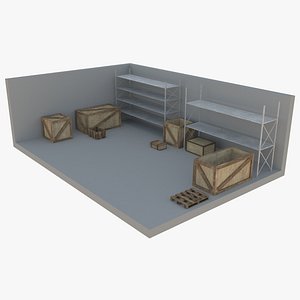 Industrial Shelving and Wood Box