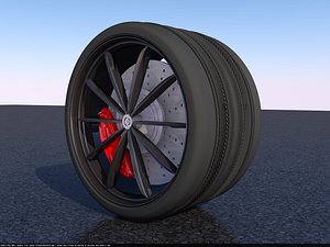 wide car tyre 3D
