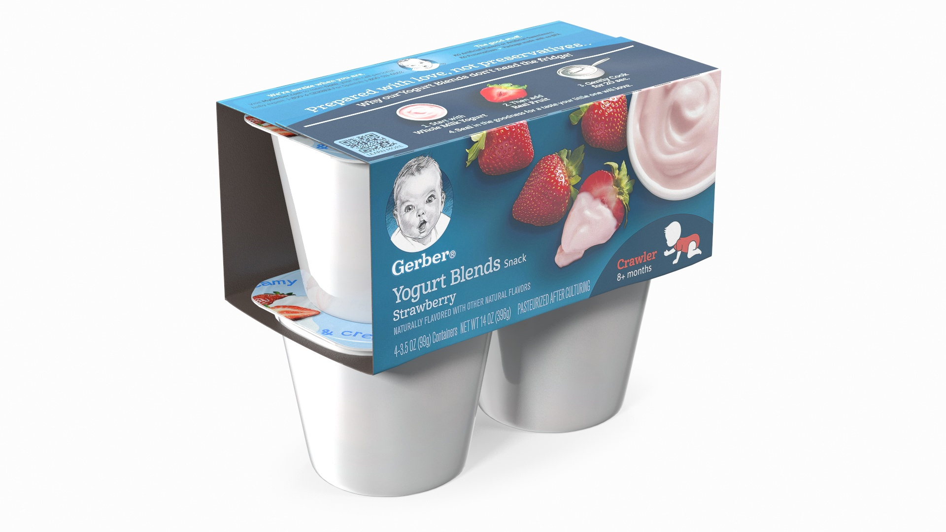 3D Model Gerber Strawberry Yogurt Packaging TurboSquid 1966519