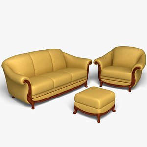 natuzzi furniture set sofa armchair 3d 3ds