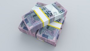 Belarus 500 Rubles Banknote 2009 Obverse 3D Model BYR500