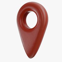 Abstract Red scratched Plastic map marker with a Hole pointer