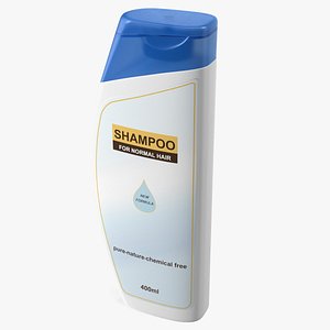 3D model Shampoo Bottle Curved Shape 400ml