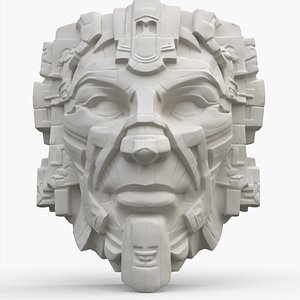 3D Aztec Masks 6 model