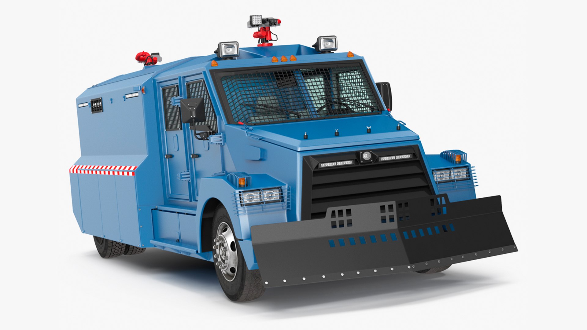 Anti Riot Vehicle Blue Rigged 3D model preview