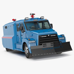 3D Anti Riot Vehicle Blue Rigged model
