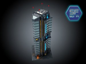 sci fi futuristic building 3d max