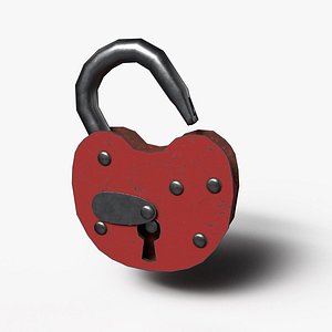 3D model Padlock Low Poly with Loop Rivets Keyhole and Cap