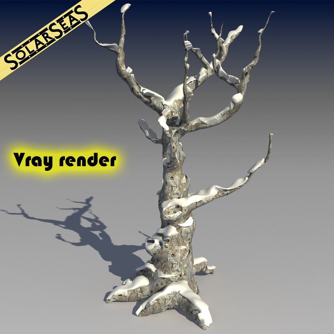 Scanline Winter Tree Snow Seamless 3d Model