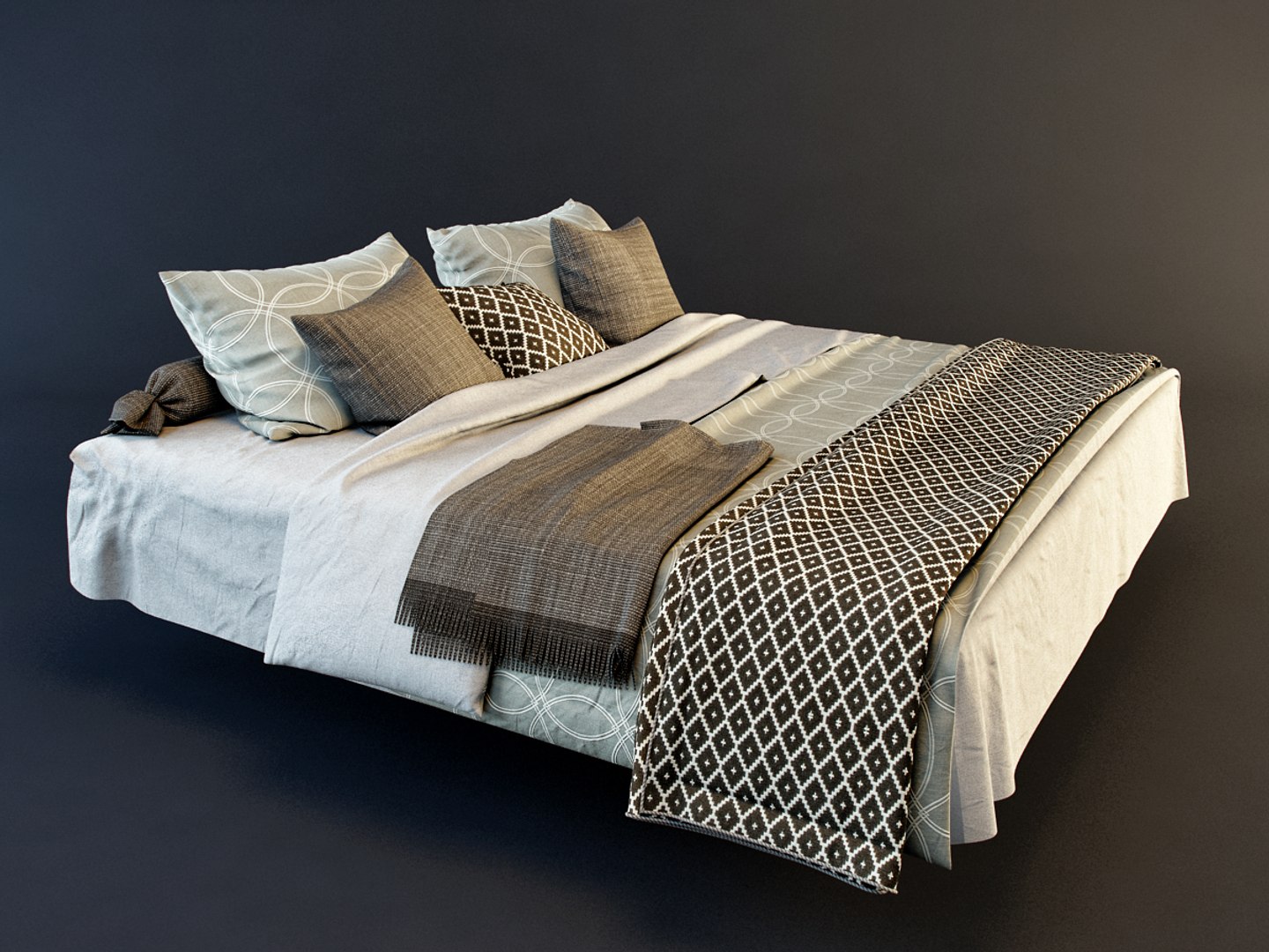 linen beds 3d model
