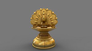 peacock oil lamp
