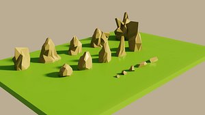 3D model Low Poly Rock Pack 1-15