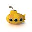 cartoon yellow submarine 3d obj