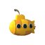 cartoon yellow submarine 3d obj
