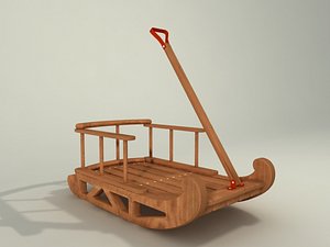 Sled wood toy