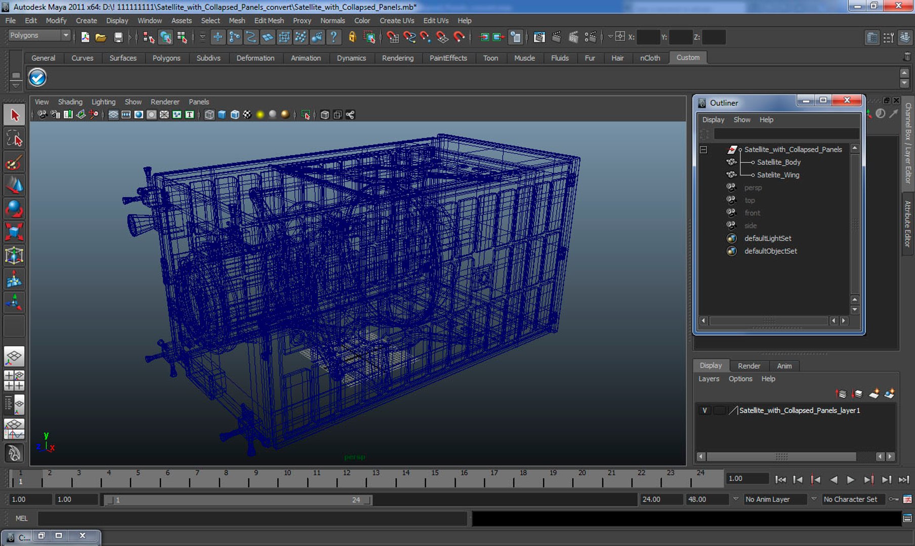 Satellite collapsed panels model - TurboSquid 1259872