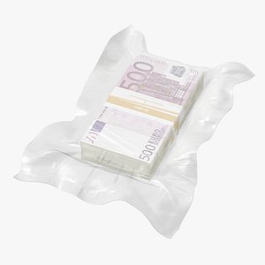 Wrapped Bills of Money - 500 Euro Stacks 02