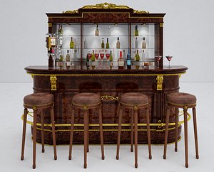 bar counter classic 3D model