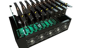 mining case with GPU inside
