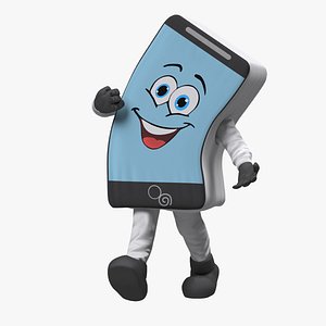 Mascot Character IPhone White Rigged for Maya