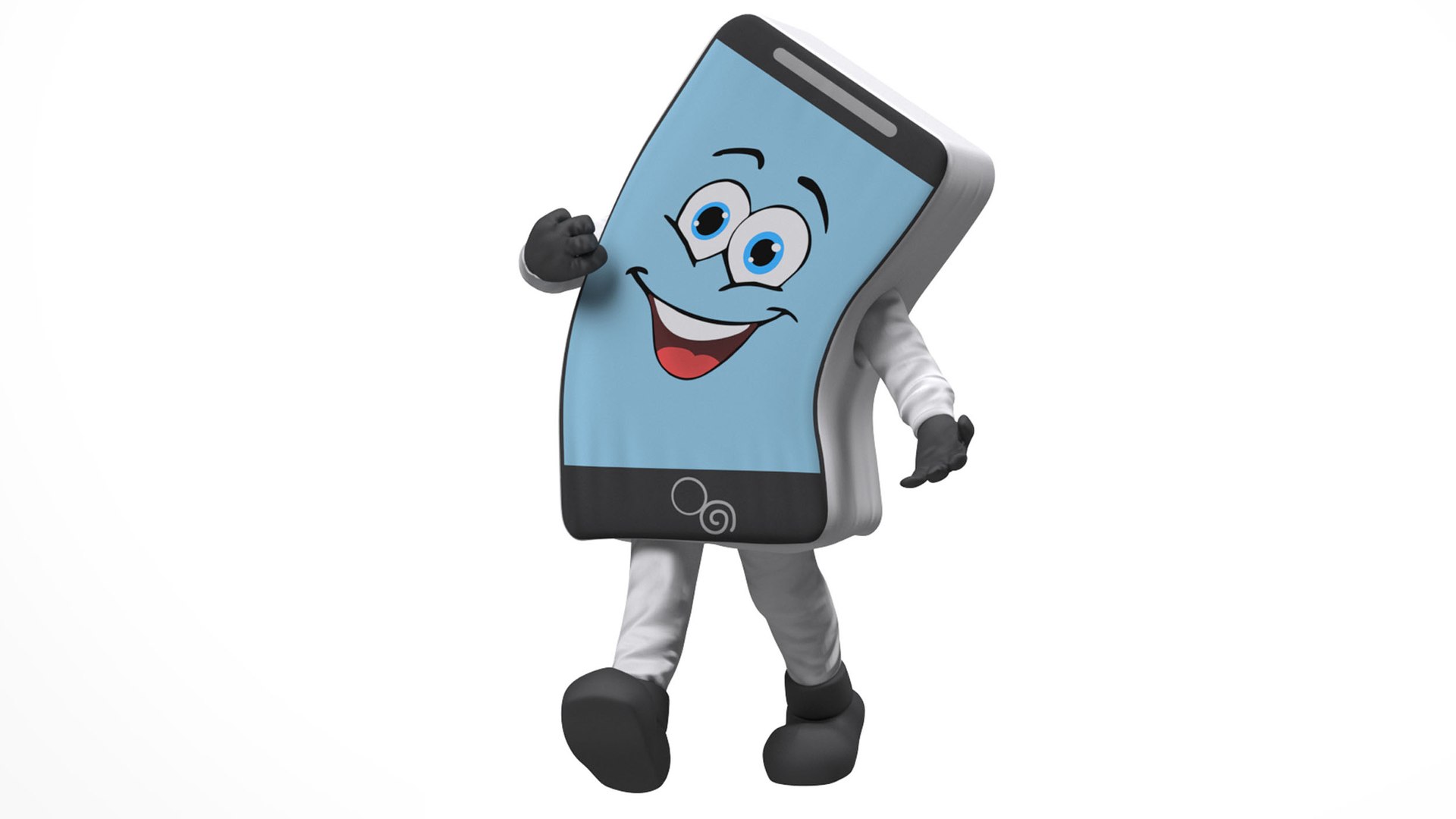Mascot Character IPhone White Rigged for Maya 3D model preview