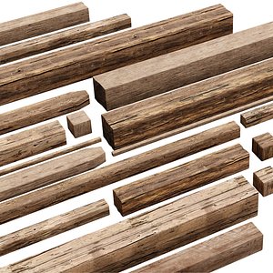 3D model Wooden Plank and  Beam Vol 02  Medieval 3D Asset Pack Low Poly Game Ready