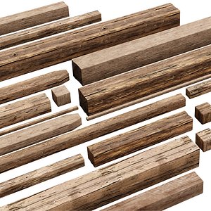 Wooden Plank and Beam Vol 02 Medieval 3D Asset Pack Low Poly Game Ready