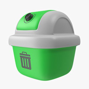 3D Garbage Bin Cartoon Style model