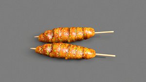 3D barbecue roasted gluten model