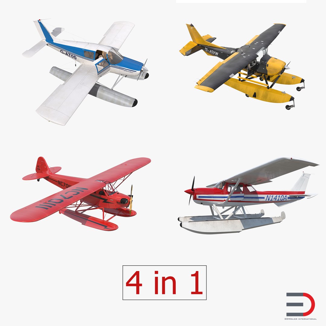 Seaplanes Rigged 3D Models Collection 2 3D model preview