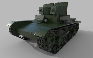 3D soviet tank t-26 towers