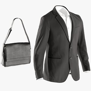 Men's Blazer with Shirt and Bag