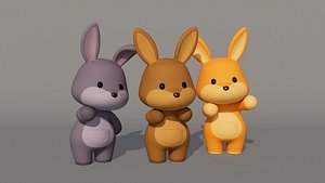 3D Rigged Cartoon Kangaroo