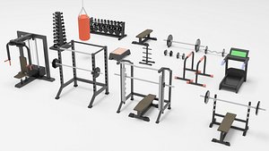 Low Poly Gym Equipment