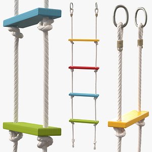 3D climbing rope ladder square model