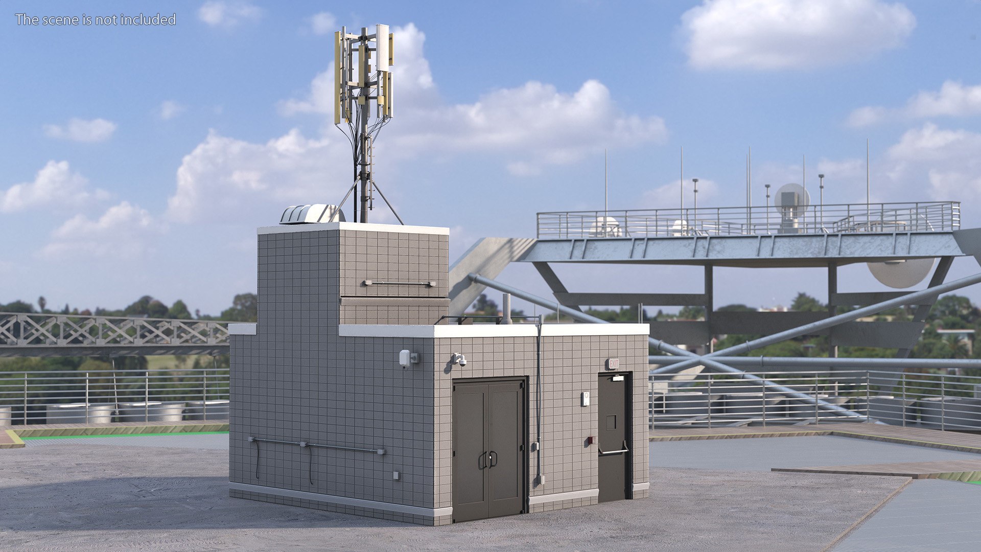 Rooftop Entrance With Network Transmitter Model - TurboSquid 2199184