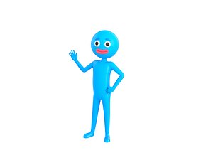 3D Character183 Rigged Blue Man model