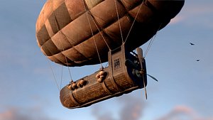 Wooden airship 3D model