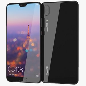 3D realistic huawei p20 midnight