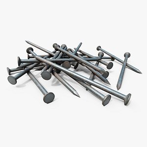 Pile of rusty nails 3D model