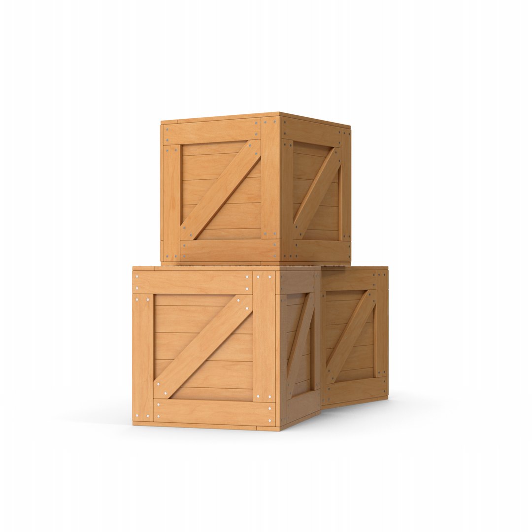 3D Model Wooden Box Crates - TurboSquid 1903739