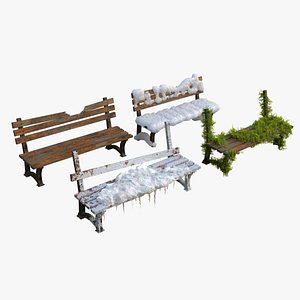 Abandoned Bench Pack 3D