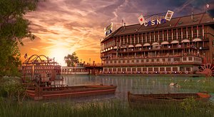 3D casino poker river model