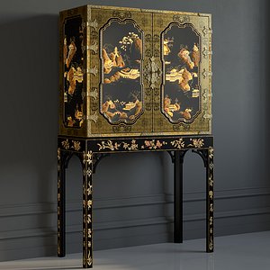 3D BAKER George  Oriental Lacquer Cabinet