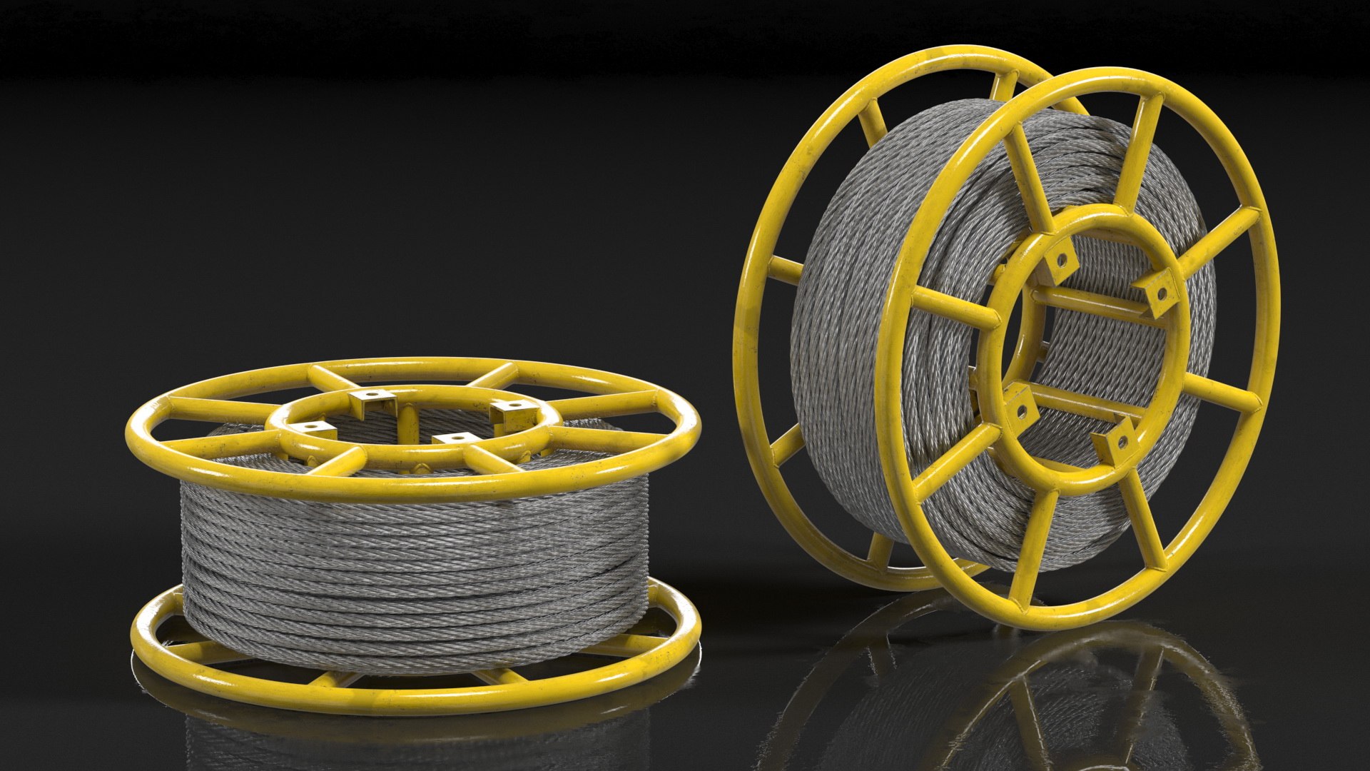 3D Model Anti Twisting Steel Wire Rope Per Reel Yellow - TurboSquid 2049100