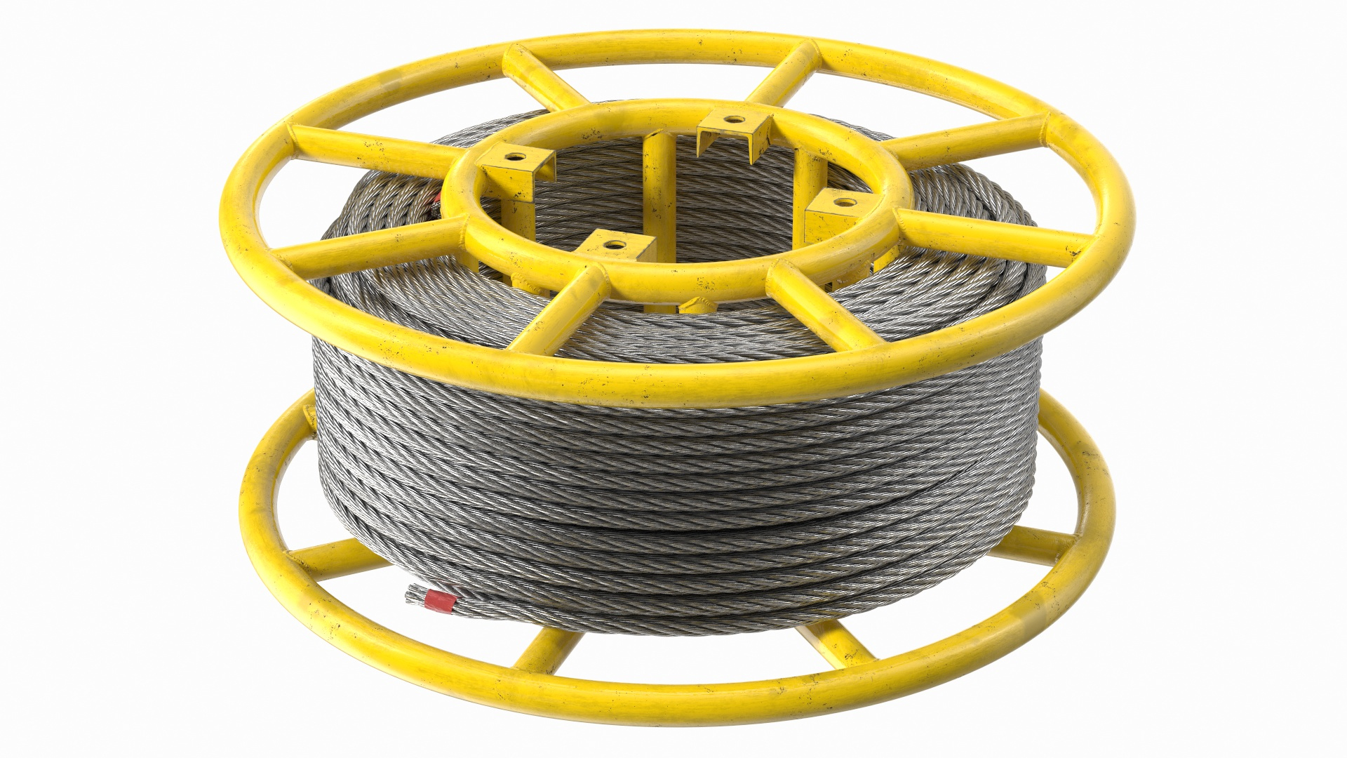 3D Model Anti Twisting Steel Wire Rope Per Reel Yellow