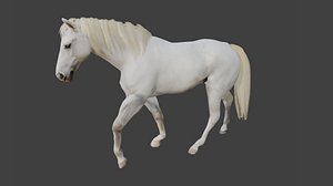 Animated White Horse 3D model