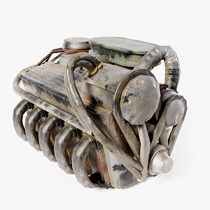 vintage carD inline engine vehicle part da1