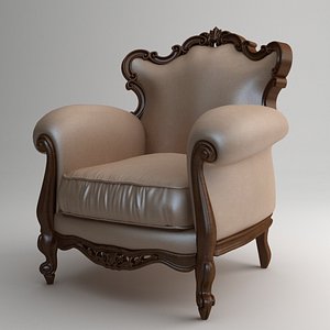 qualitative victorian armchair 3d model